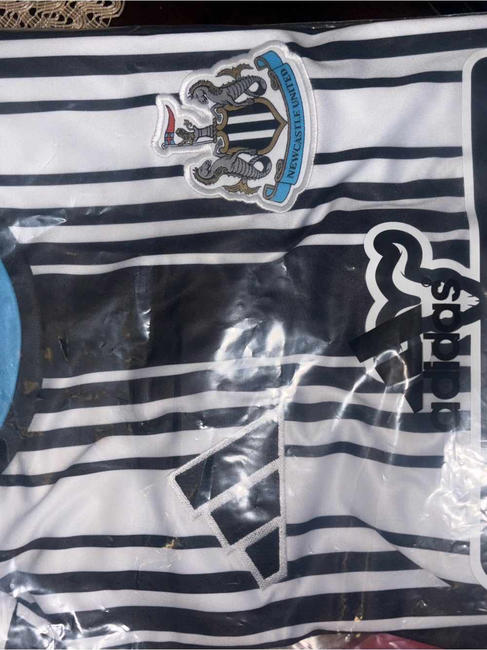 adidas Black and White Striped Newcastle United Jersey